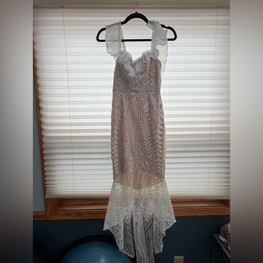 Saints + Secrets Lace Ruffle Dress